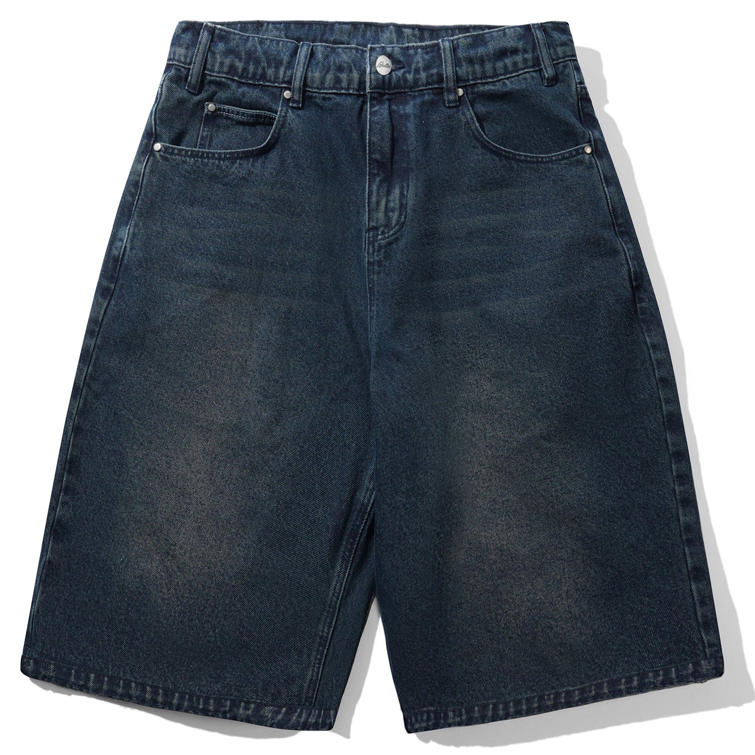 Butter Goods Distressed Big Denim Shorts Washed Dark Blue
