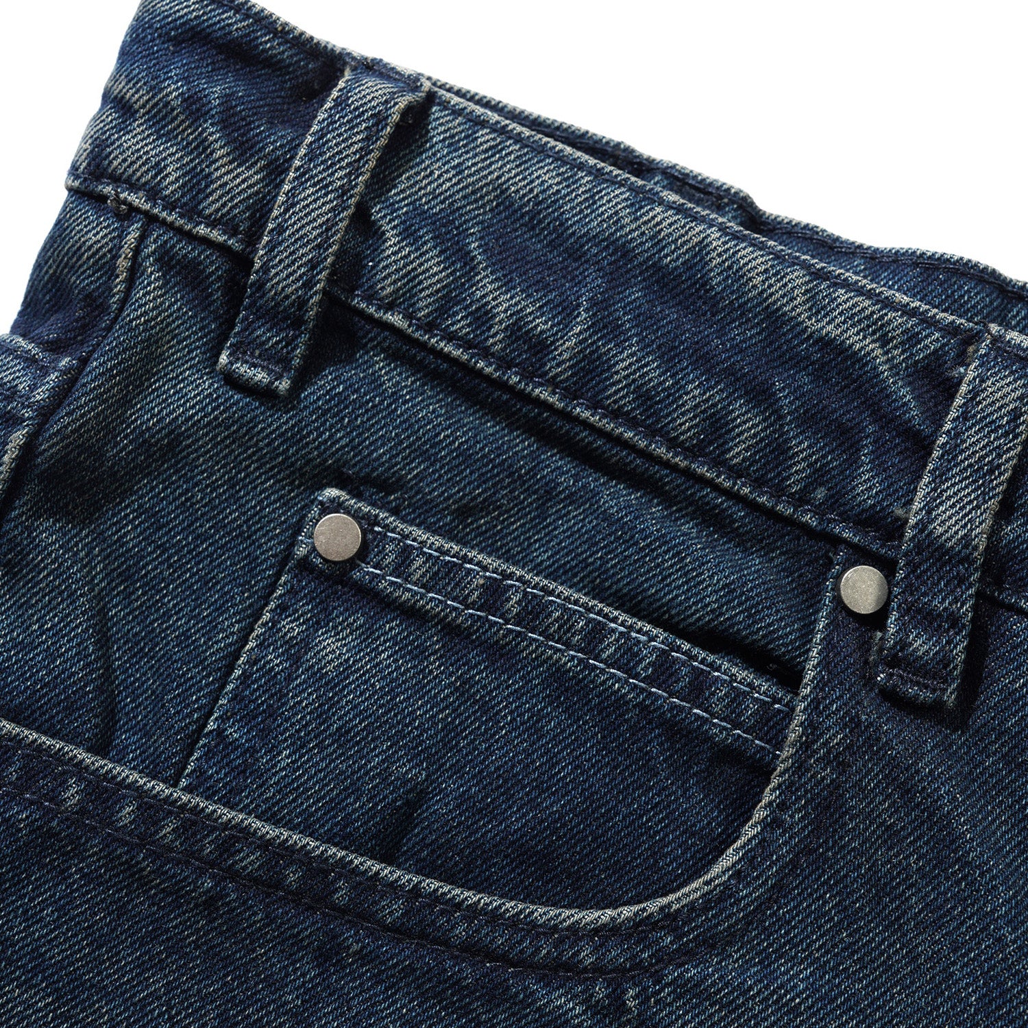 Butter Goods Distressed Big Denim Shorts Washed Dark Blue