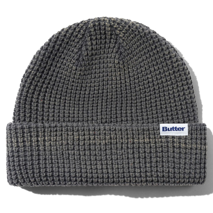 Butter Goods Distress Waffle Cuff Beanie Grey