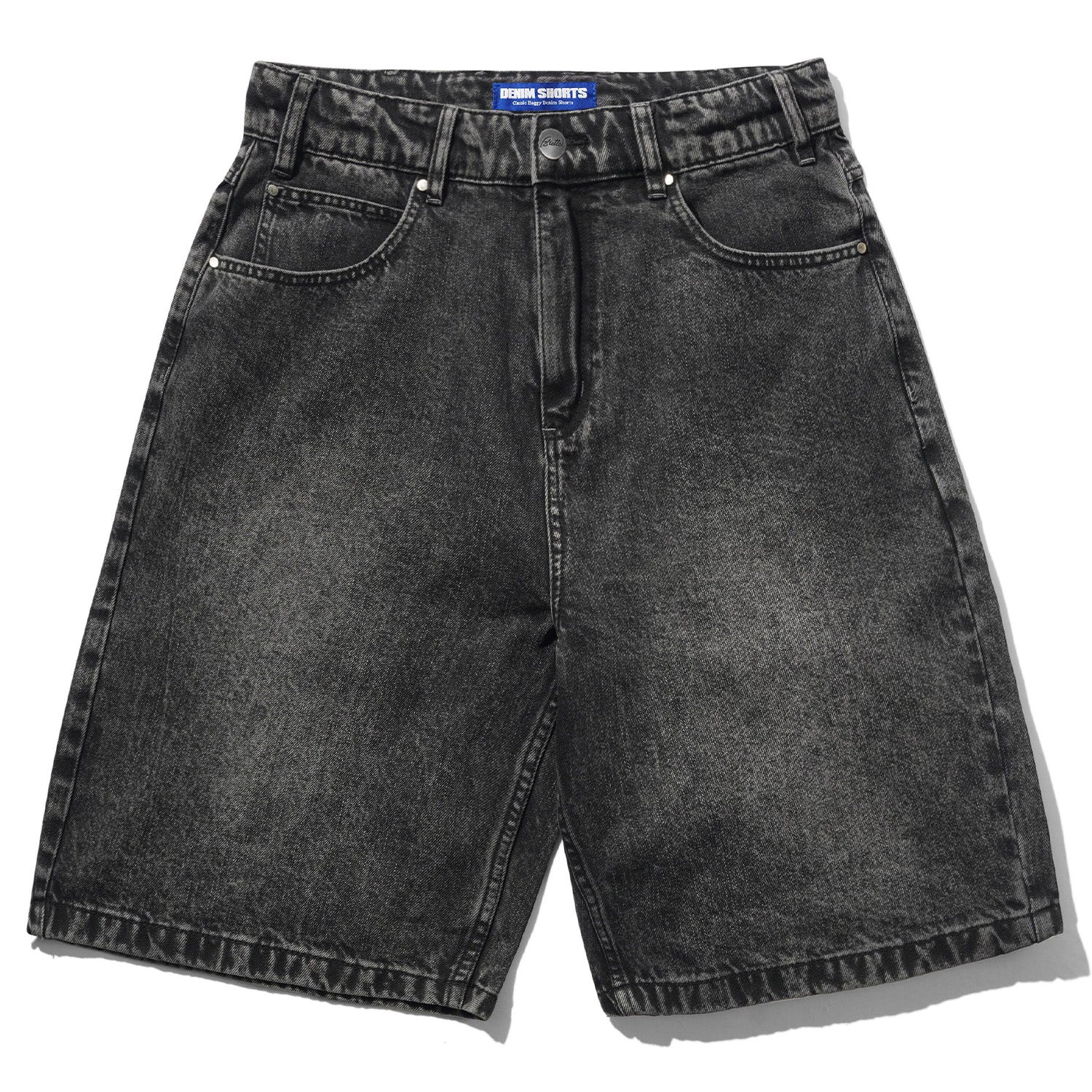 Butter Goods Drummer Baggy Denim Shorts Streaky Black
