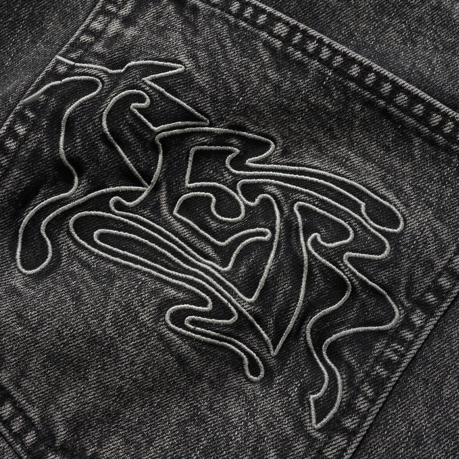Butter Goods Drummer Baggy Denim Shorts Streaky Black