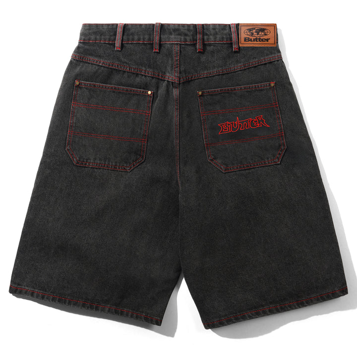 Butter Goods Encounter Denim Shorts Tinted Washed Black