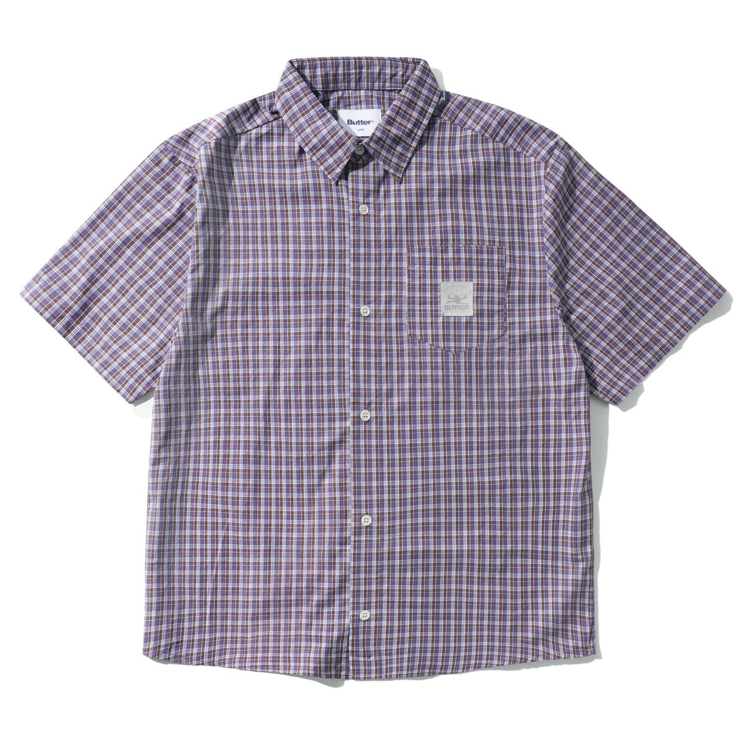 Butter Goods Equipment S/S Button Up Shirt Navy/Brown