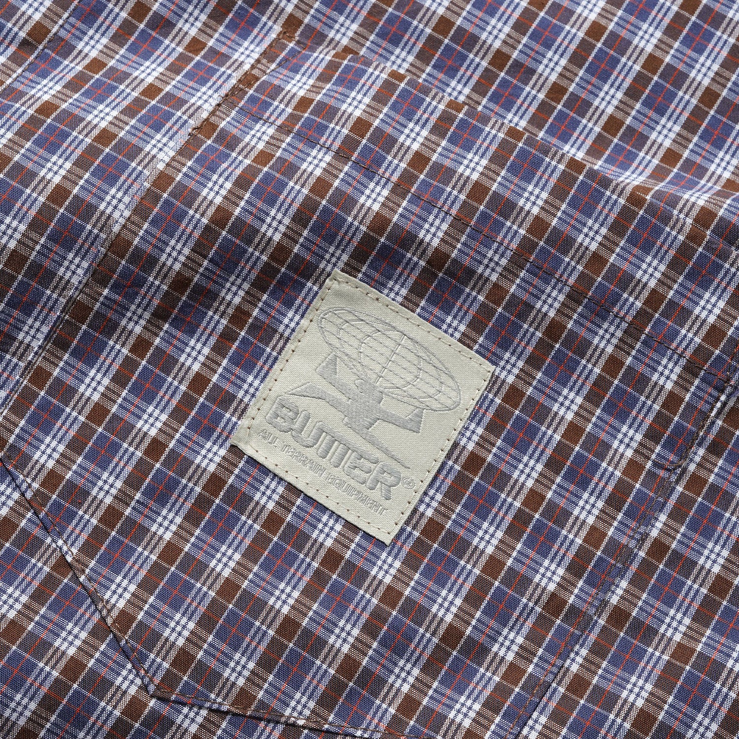 Butter Goods Equipment S/S Button Up Shirt Navy/Brown