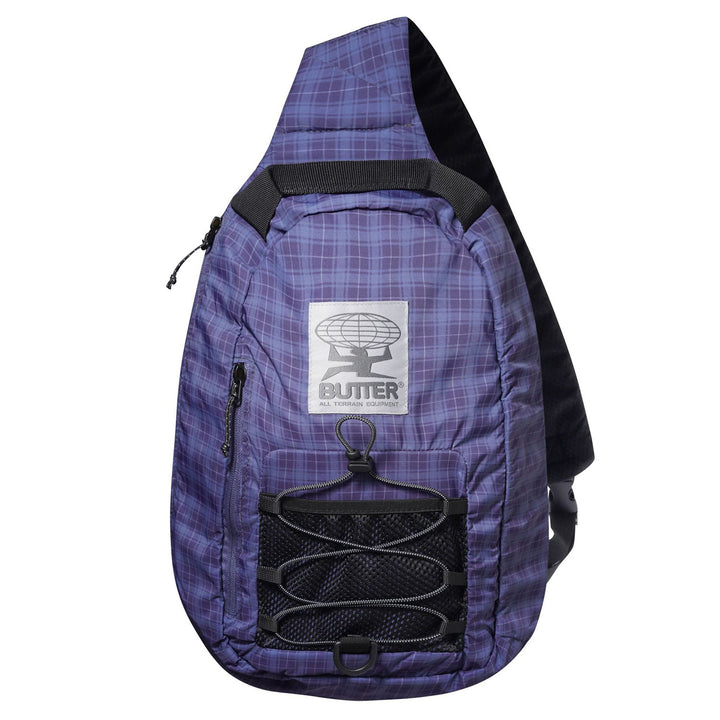 Butter Goods Express Shoulder Bag Navy Plaid