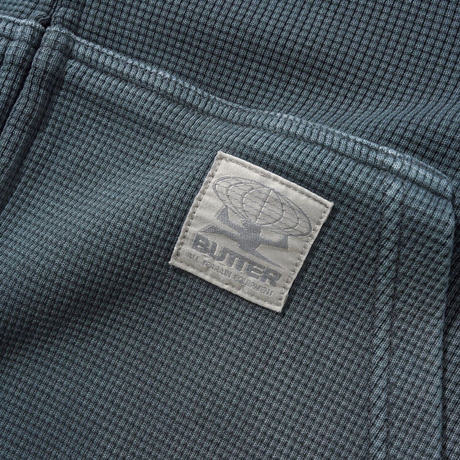 Butter Goods Faded Waffle Zip-Thru Hood Washed Black