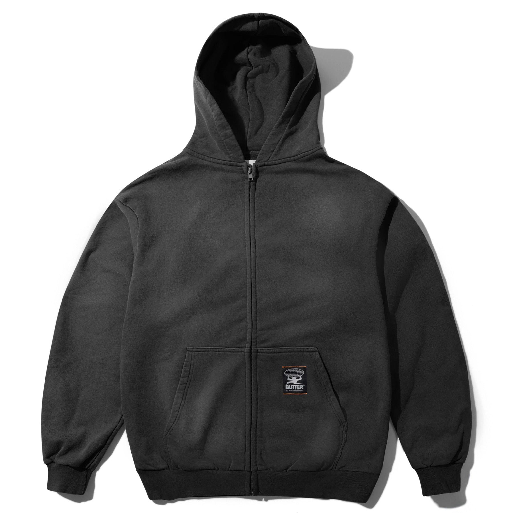 Butter Goods Garage Zip Thru Good Faded Charcoal - Orchard Skateshop