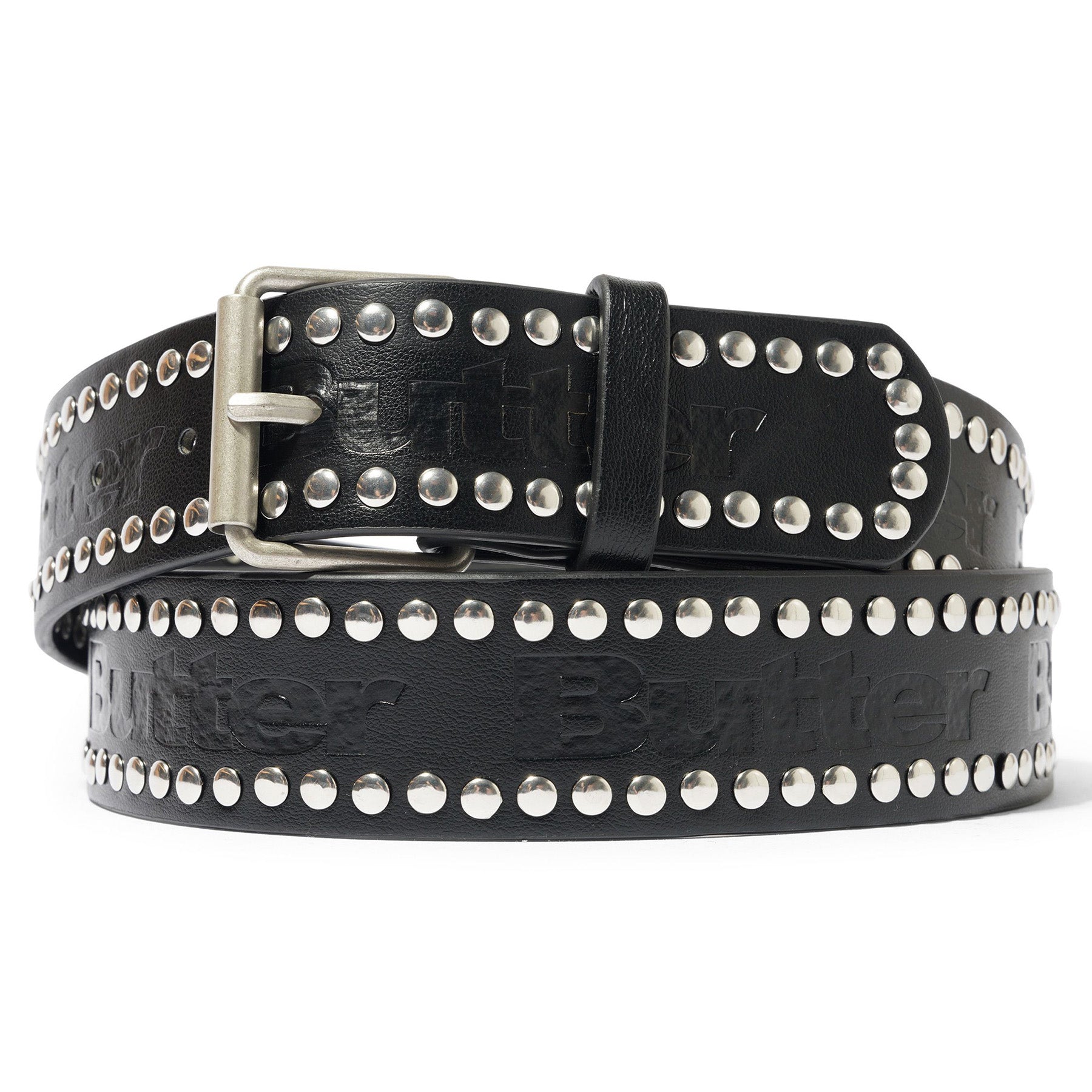 【BUTTER GOODS】 Leather Studded Belt, Black Butter Goods Leather Studded Belt Black - Orchard Skateshop