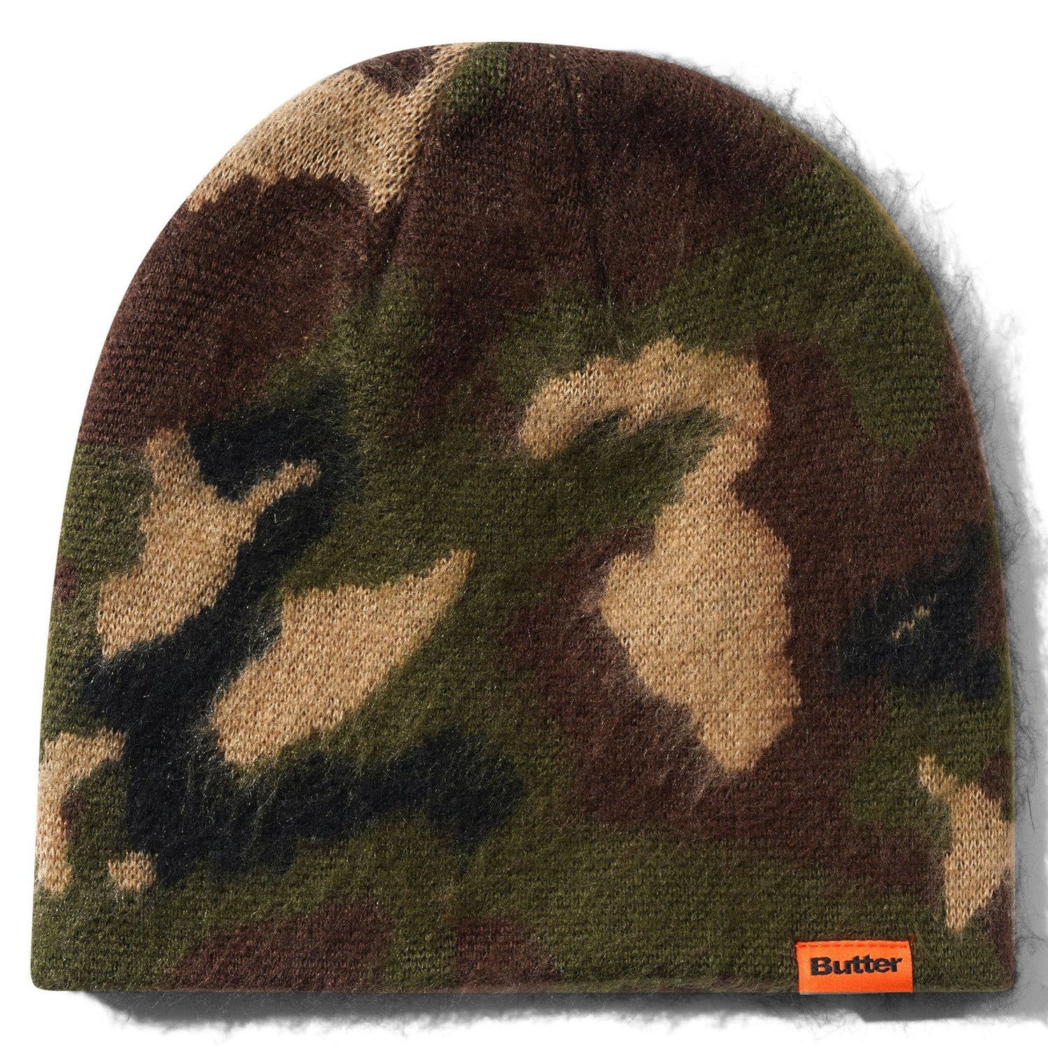 Butter Goods Mohair Skully Beanie Woodland Camo