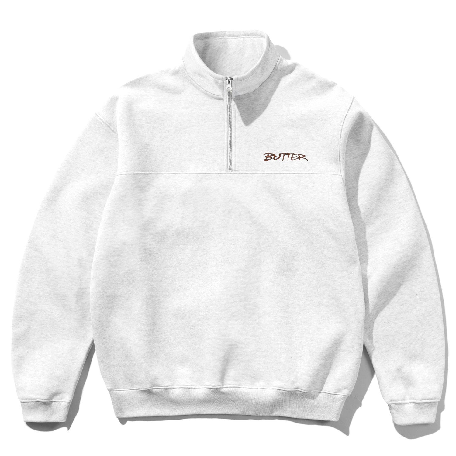 Butter Goods Panel 1/4 Zip Sweater Washed Ash