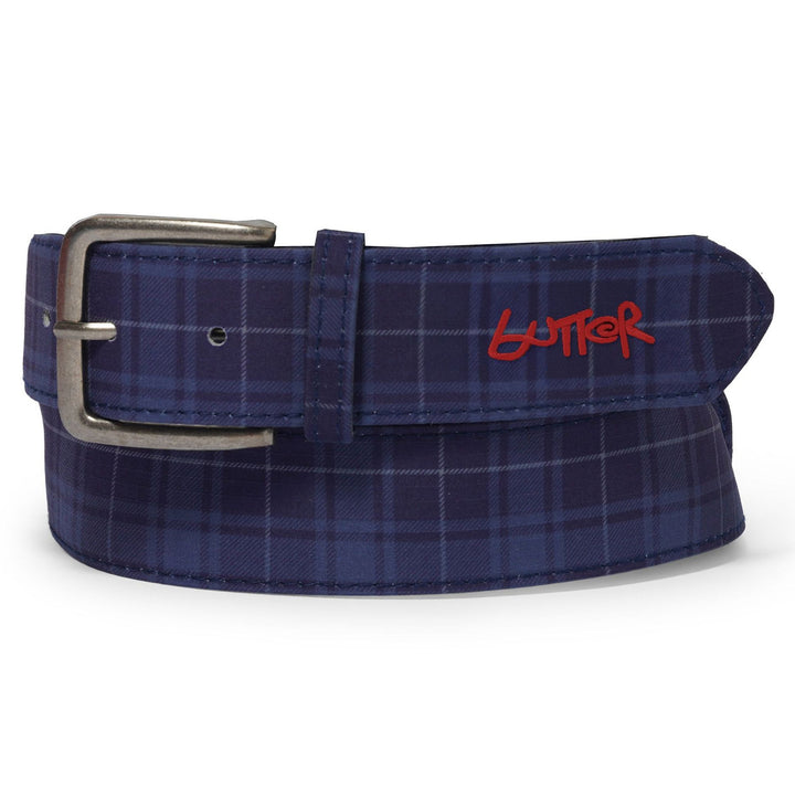 Butter Goods Plaid Belt Navy