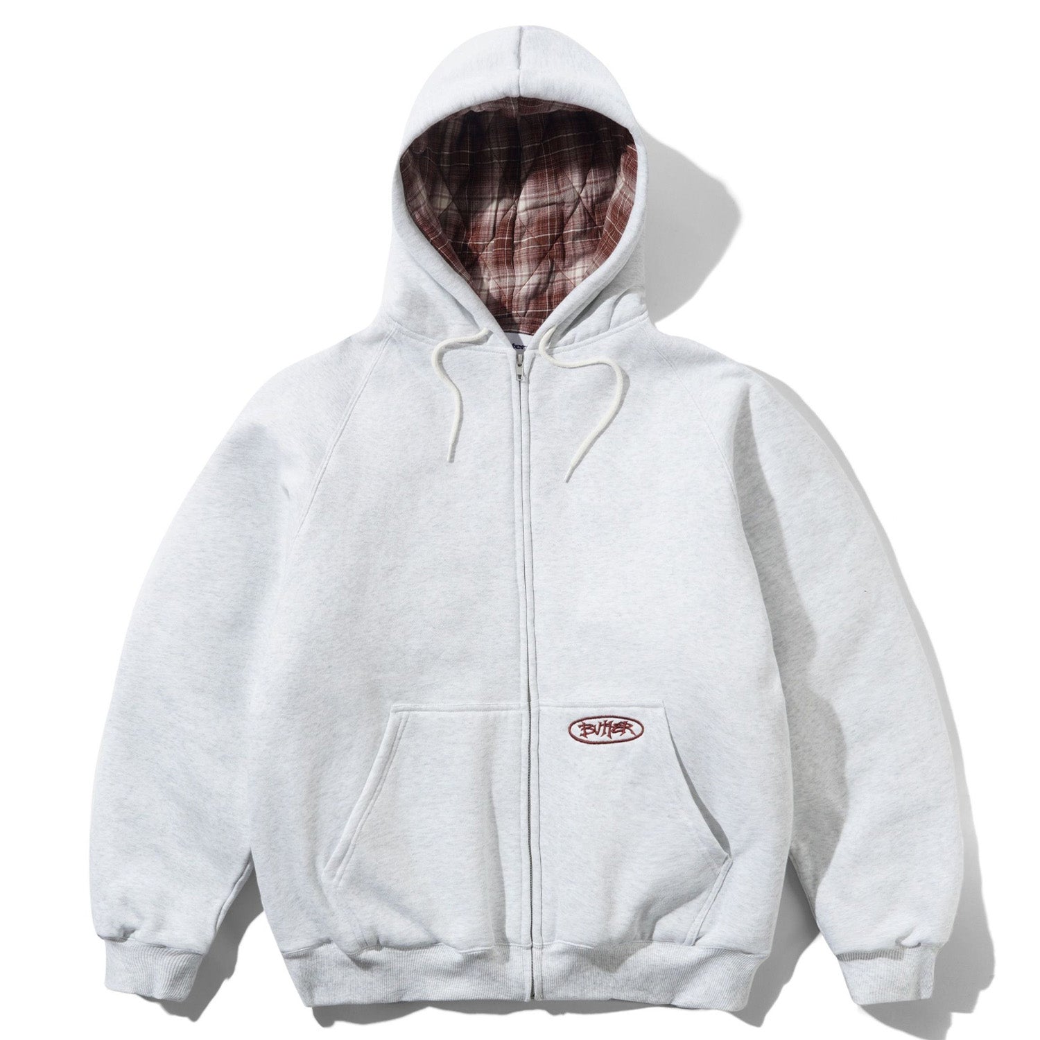 Butter Goods Plaid Zip-Thru Hood Washed Ash
