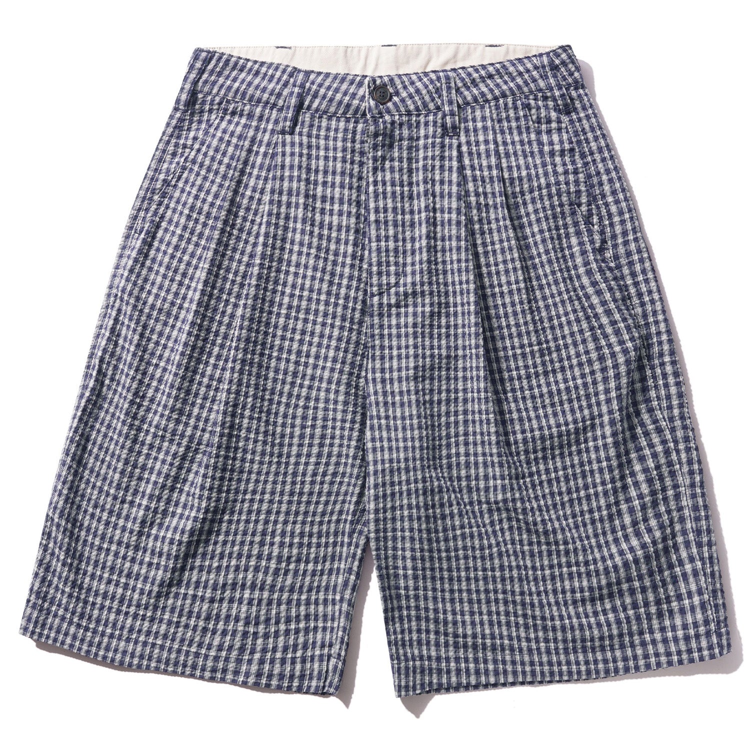 Butter Goods Pleated Shorts Navy Plaid