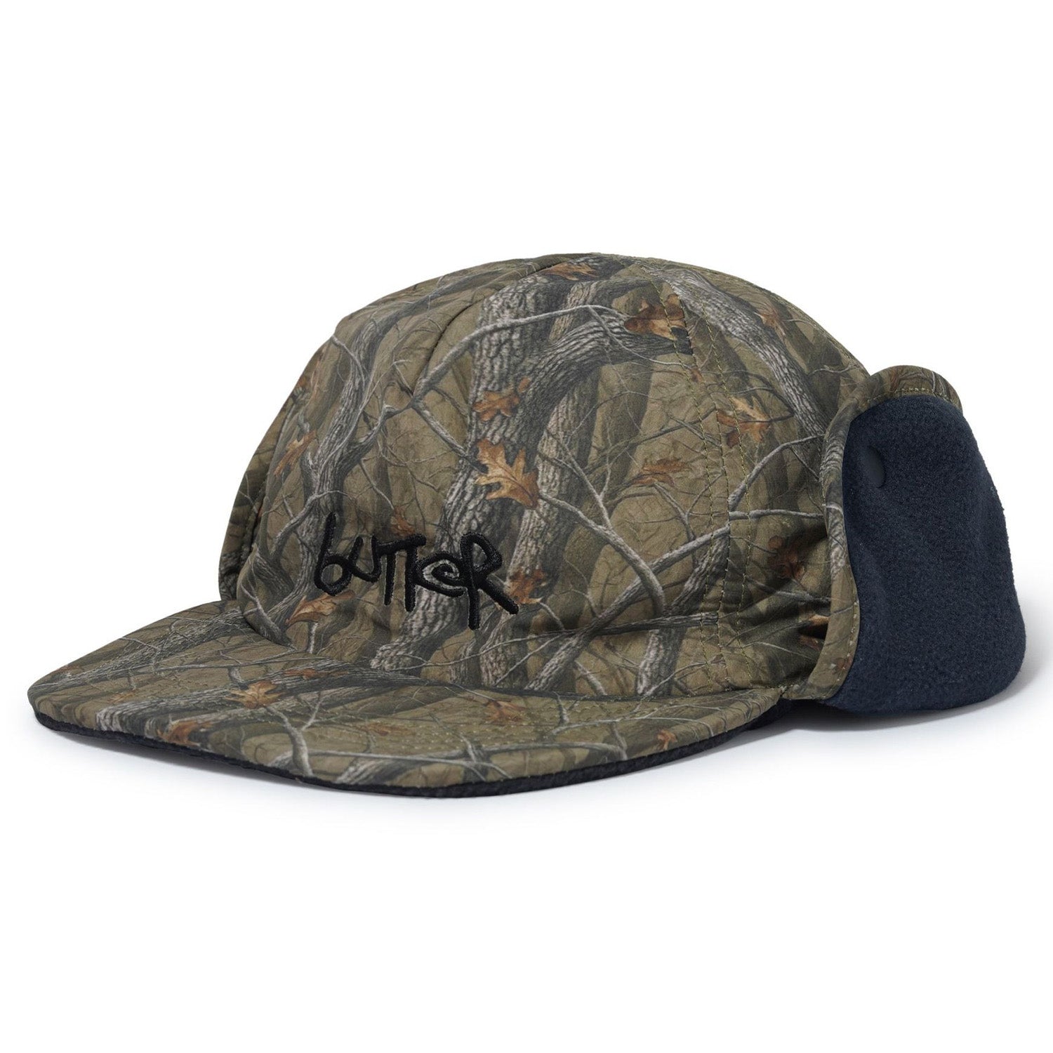 Butter Goods Polartec Reversible Trapper Cap Forest Camo/Navy