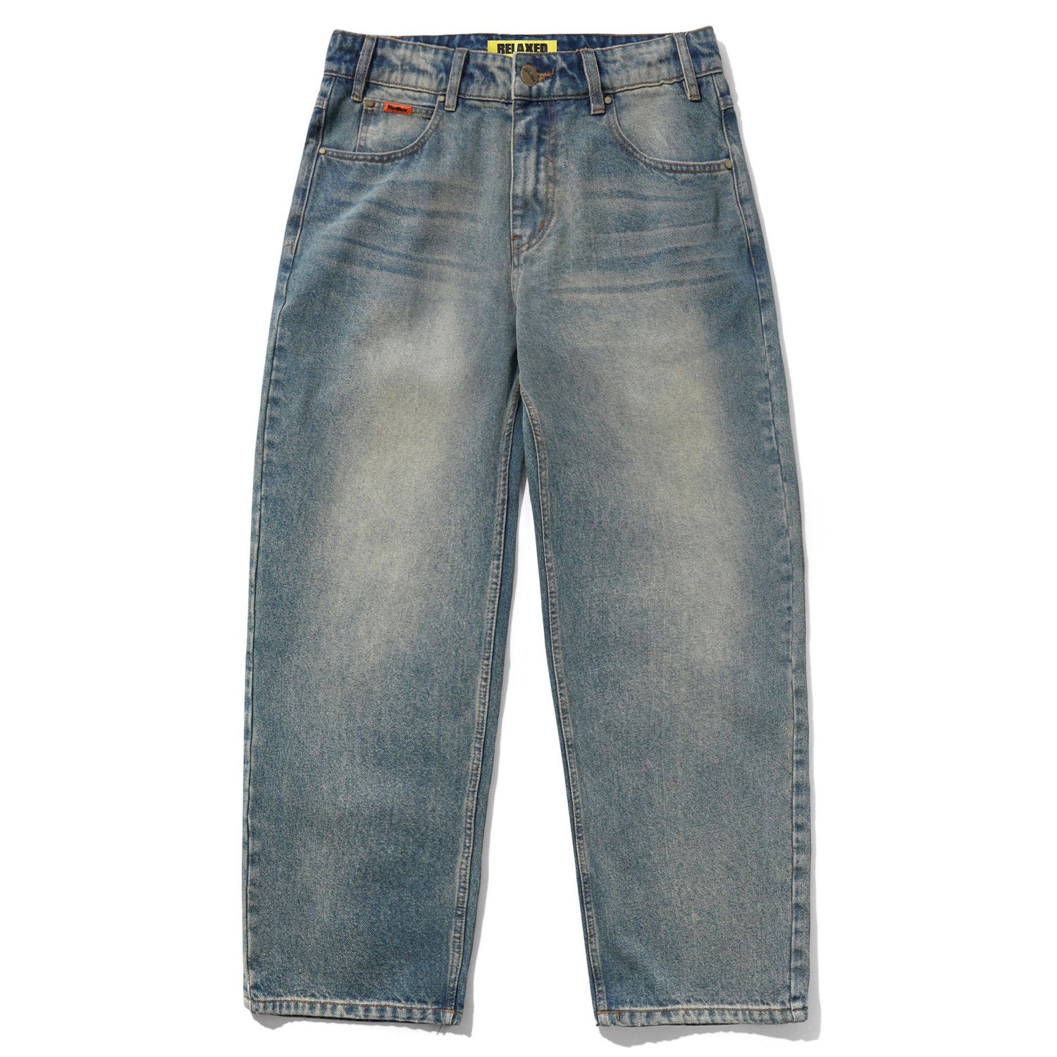Butter Goods Relaxed Denim Jeans Distressed Mid Blue