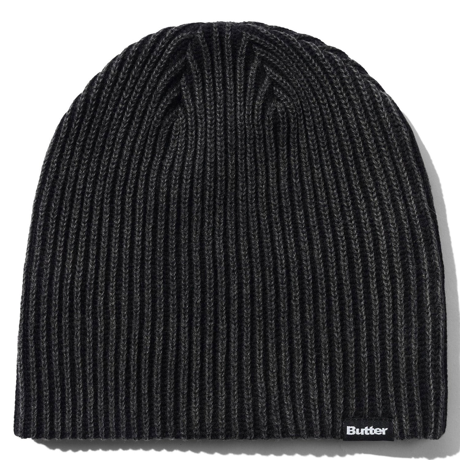 Butter Goods Ribbed Skully Beanie Washed Black