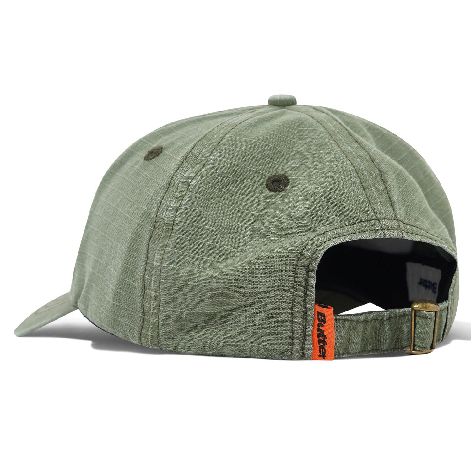 Butter Goods Ripstop Rounded Logo 6 Panel Cap Washed Army