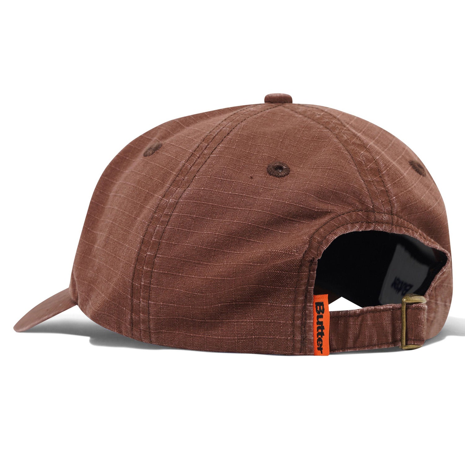 Butter Goods Ripstop Rounded Logo 6 Panel Cap Washed Brown