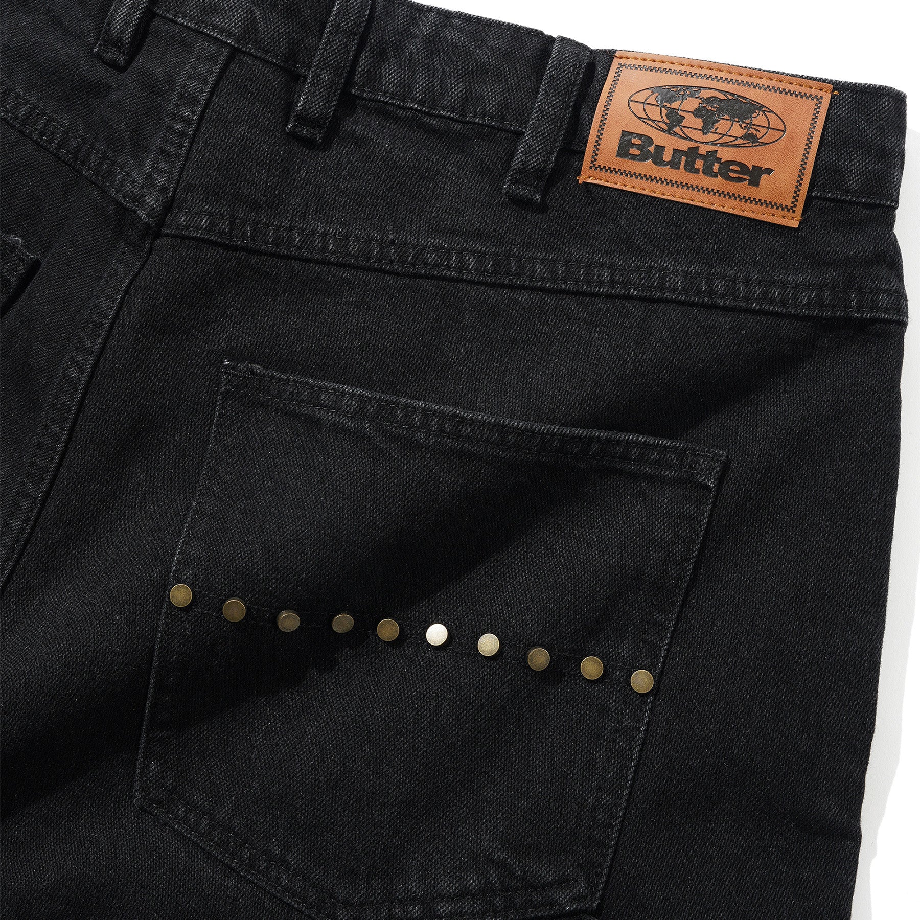 Butter Goods Rivet Denim Shorts Washed Black