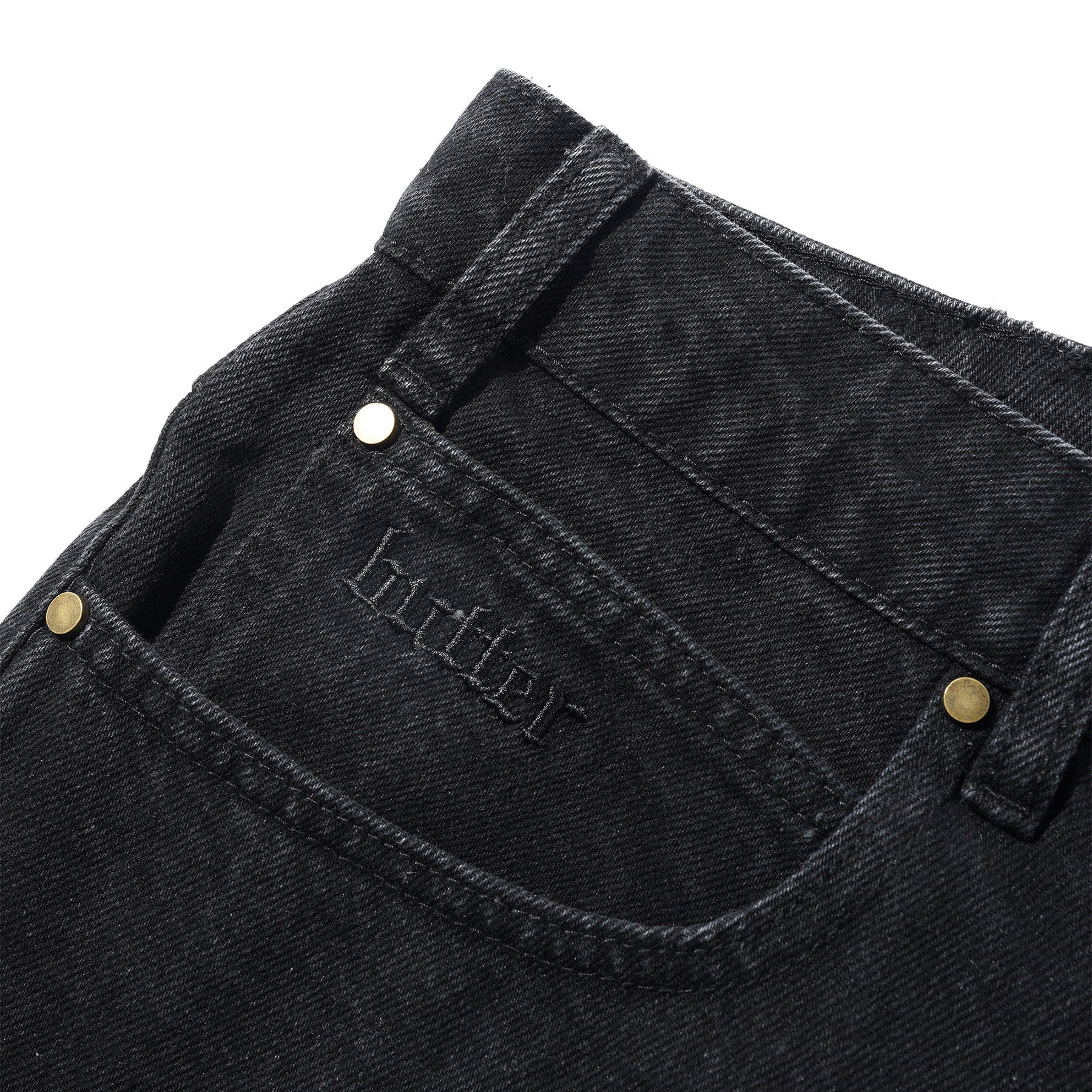 Butter Goods Rivet Denim Shorts Washed Black