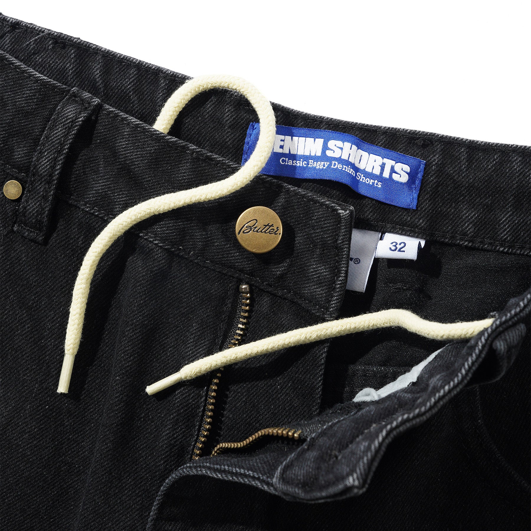 Butter Goods Rivet Denim Shorts Washed Black