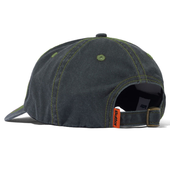 Butter Goods Rounded Logo 6 Panel Cap Washed Black