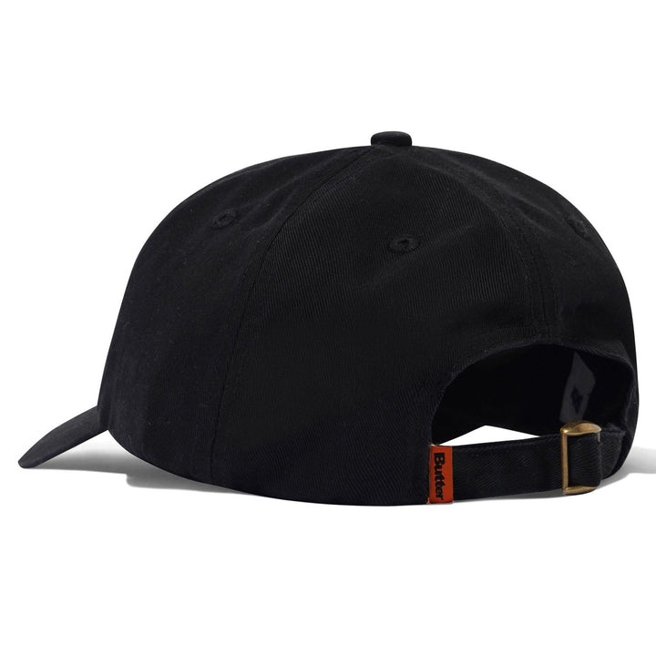 Butter Goods Rounded Logo 6 Panel Cap Washed Black