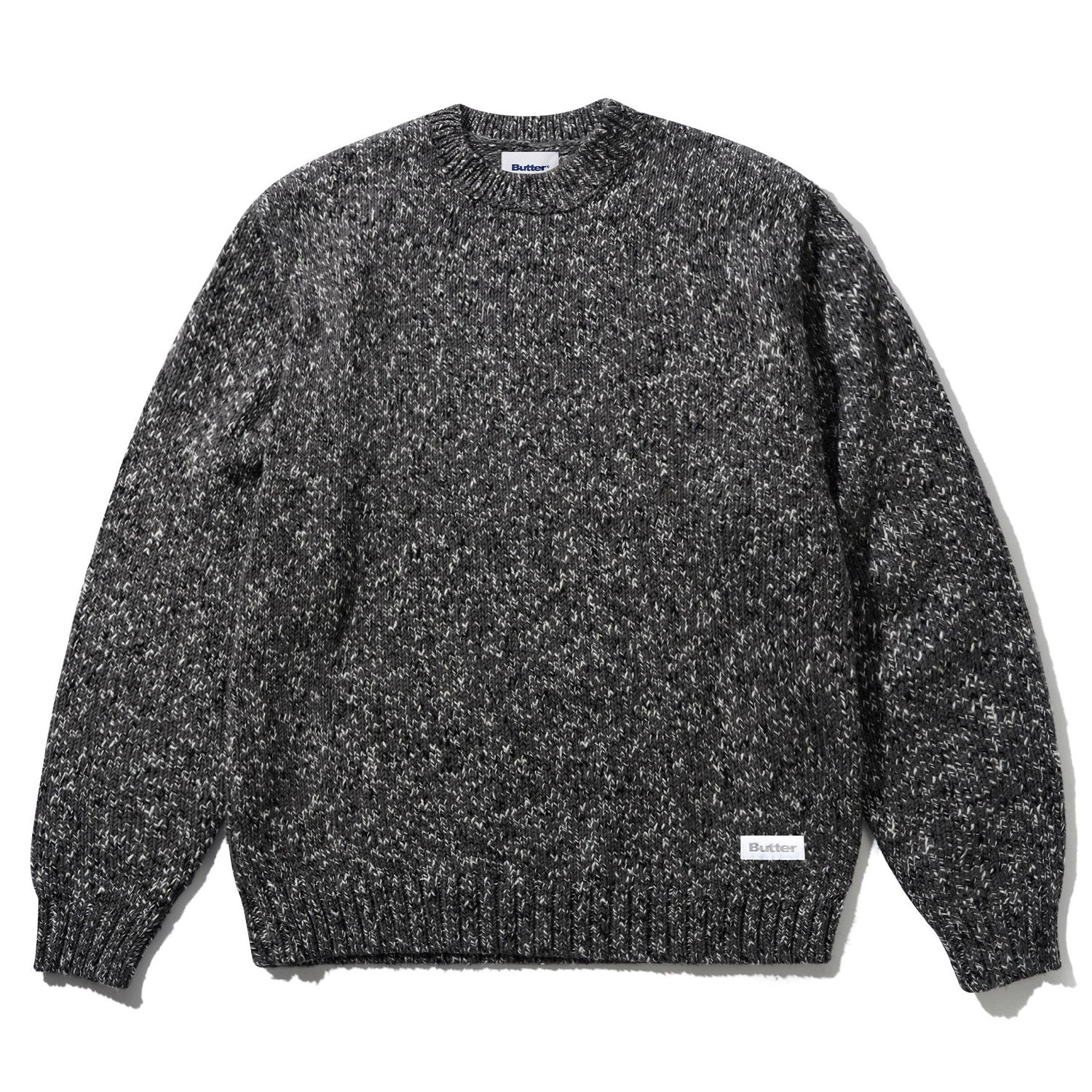 Butter Goods Speckle Knit Sweater Charcoal