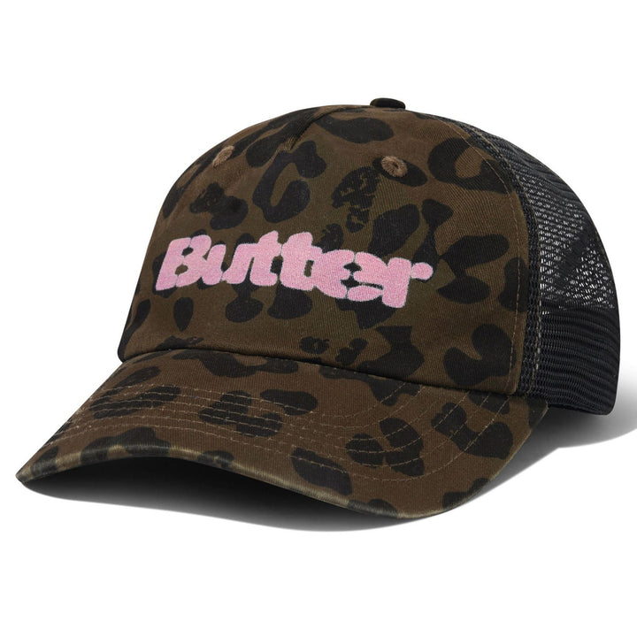 Butter Goods Stencil Trucker Cap Leopard