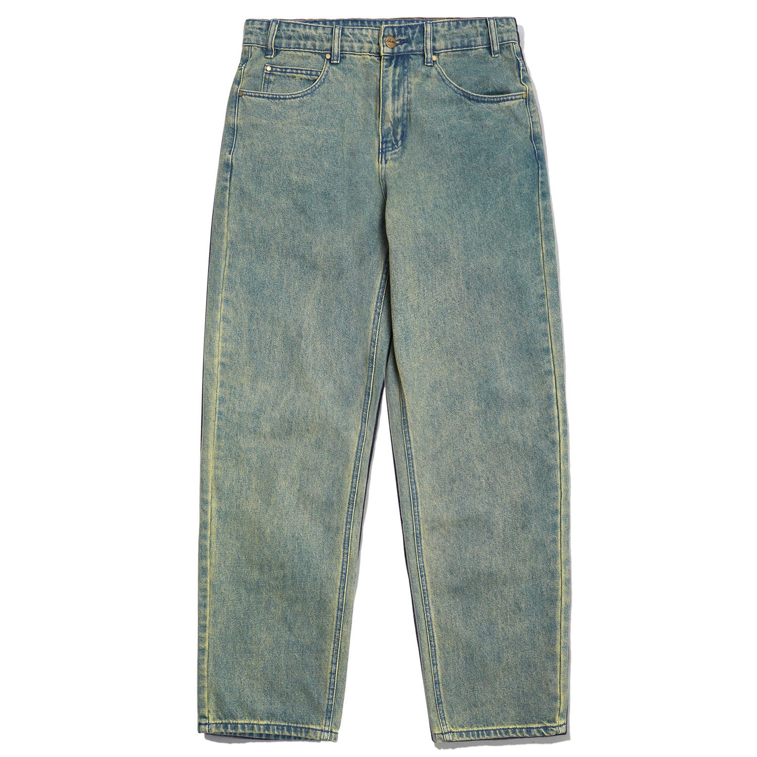 Butter Goods Straight Leg Denim Jeans Dirty Wash Blue