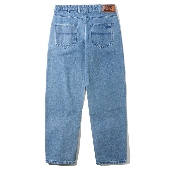 Butter Goods Straight Leg Denim Jeans Distressed Indigo