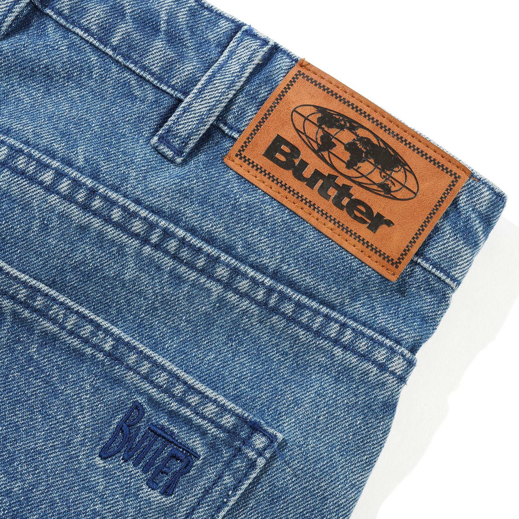 Butter Goods Straight Leg Denim Jeans Distressed Indigo