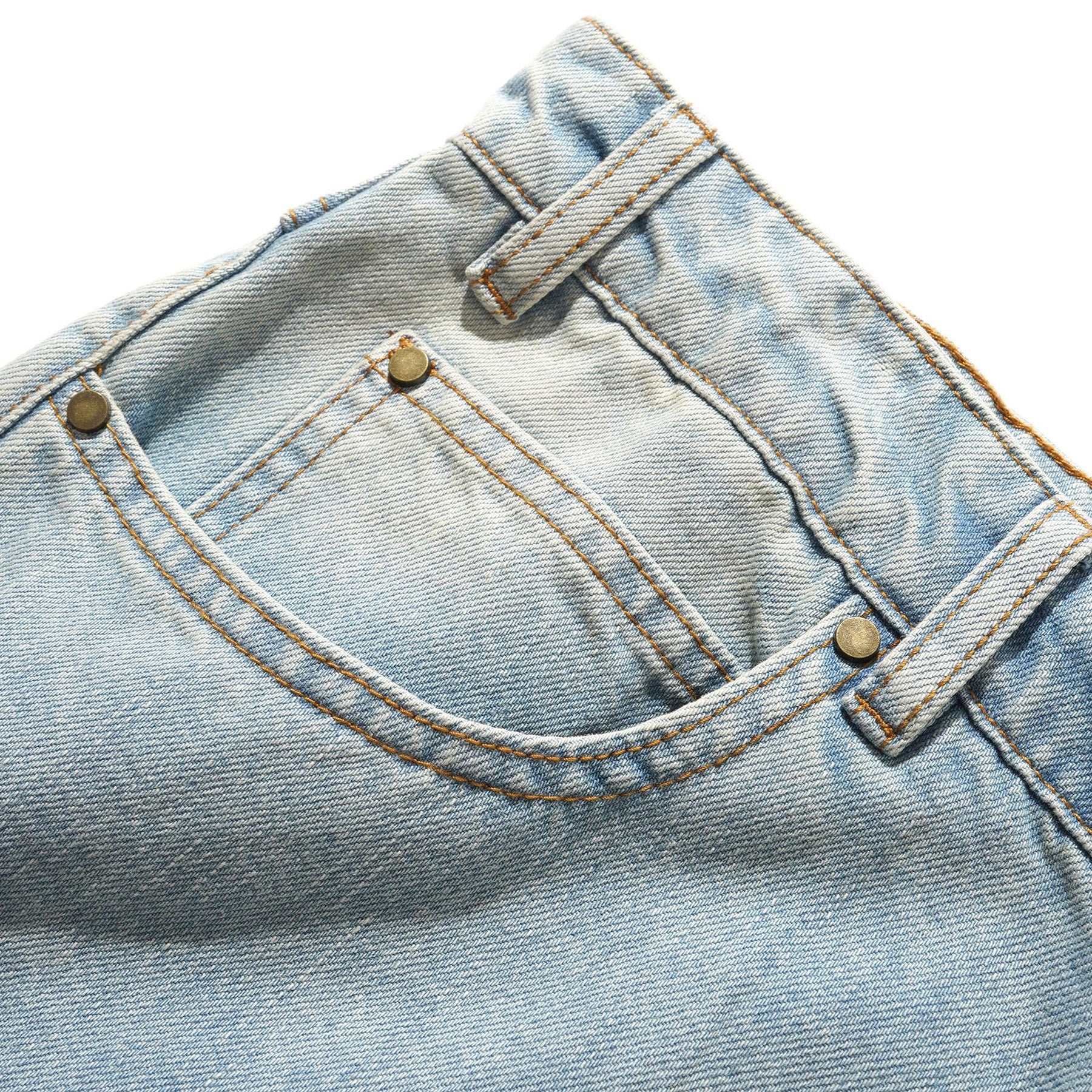 Butter Goods Straight Leg Denim Jeans Distressed Light Blue