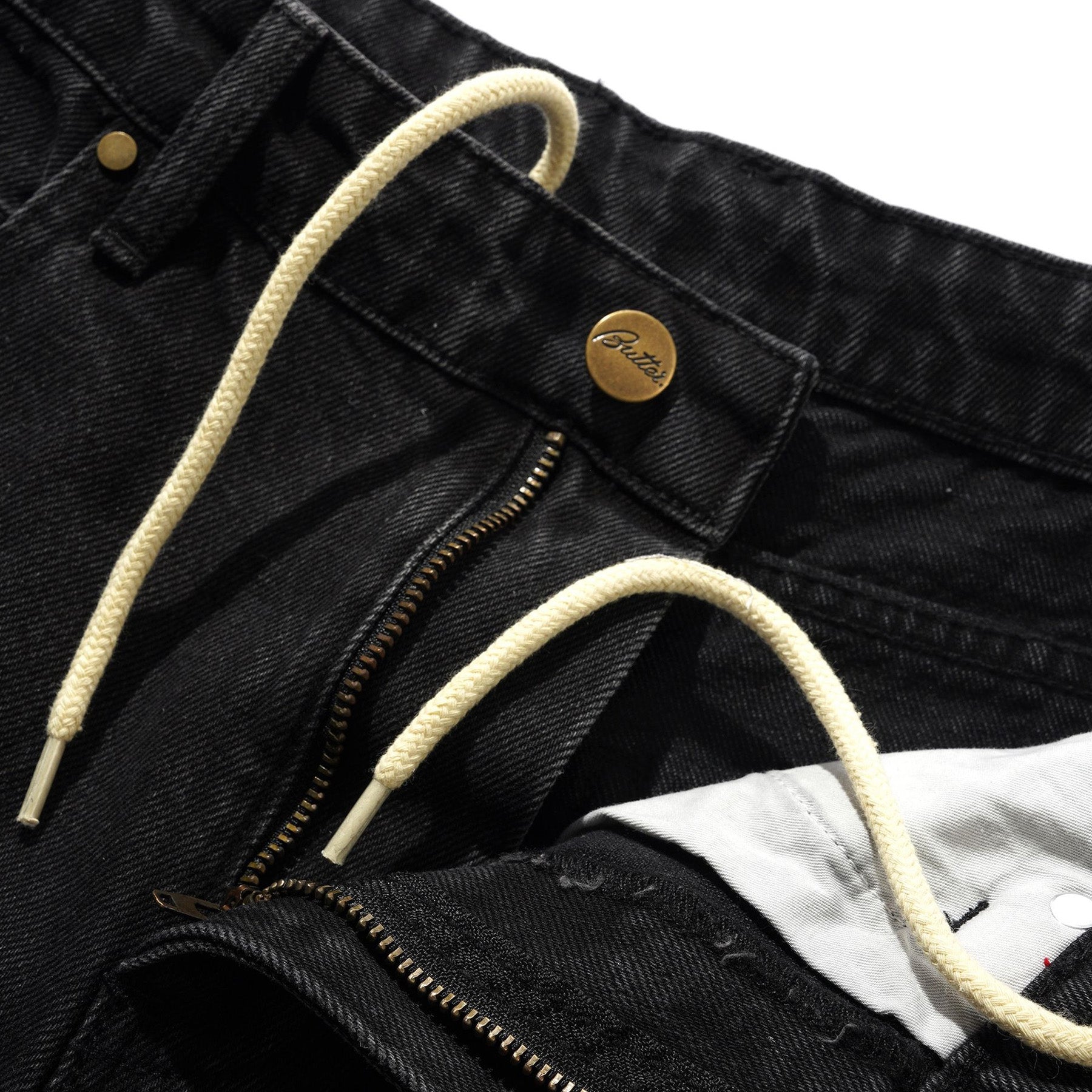 Butter Goods Straight Leg Denim Jeans Washed Black