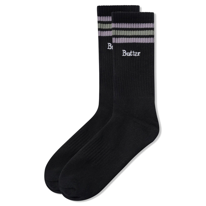 Butter Goods Stripe Socks Black