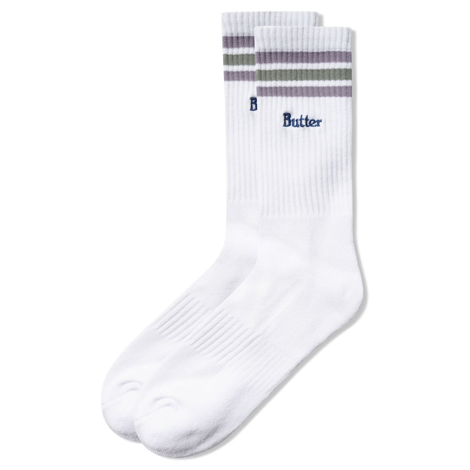 Butter Goods Stripe Socks White