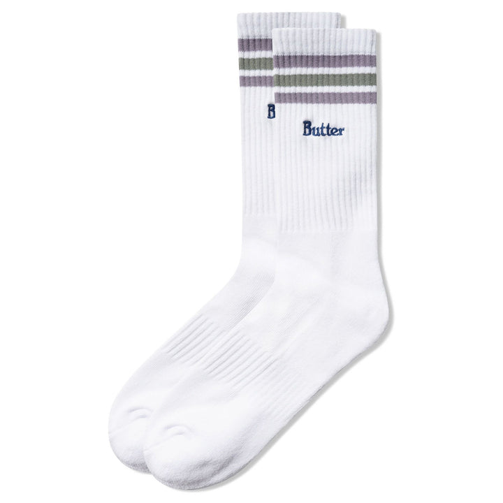 Butter Goods Stripe Socks White