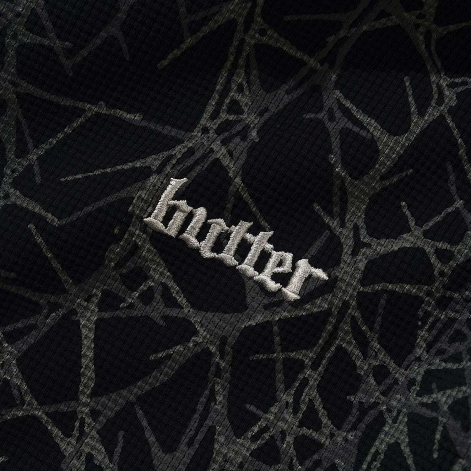 Butter Goods Thorn Camo Waffle Zip-Thru Hood Black