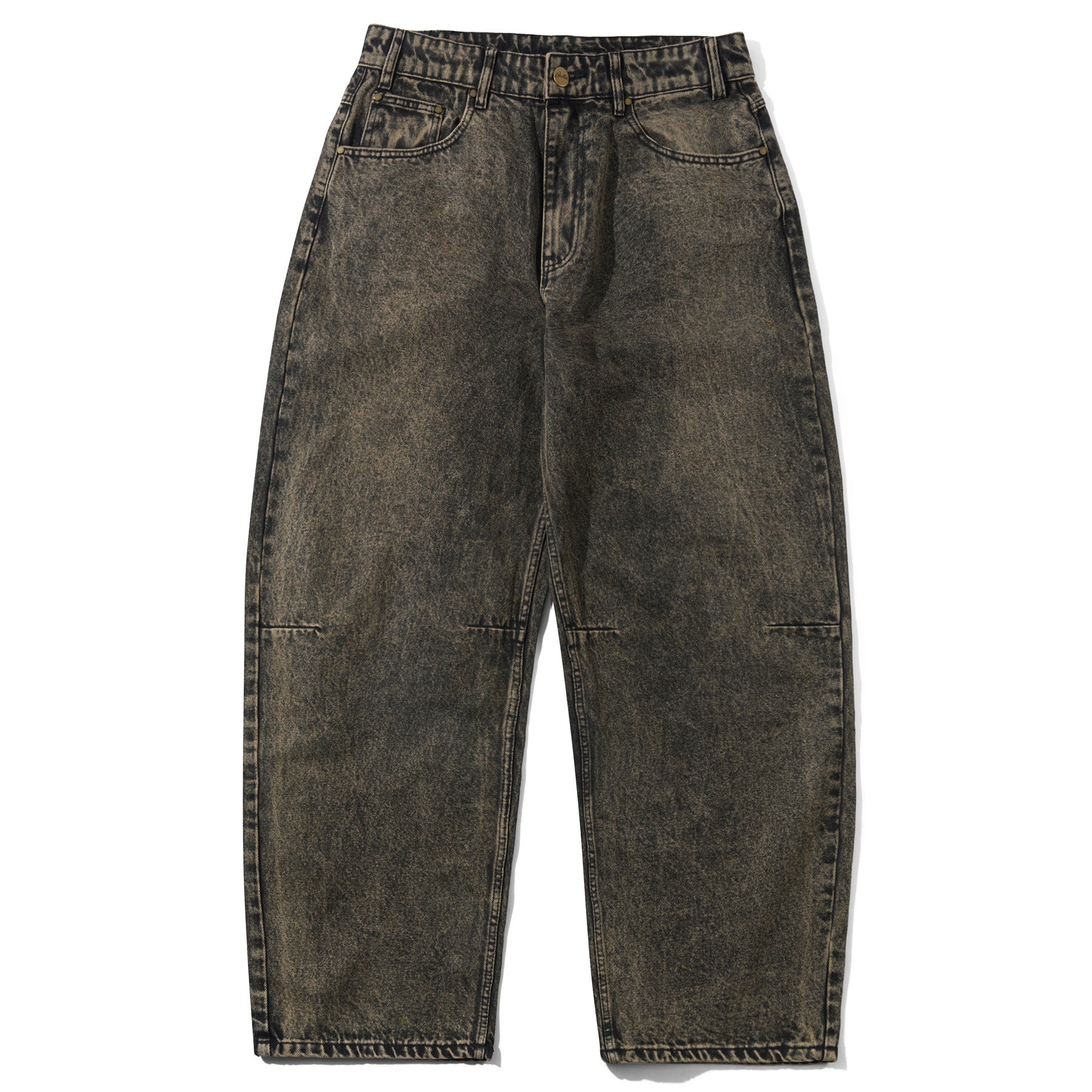 Butter Goods Wide Cut Denim Jeans Acid Washed Brown