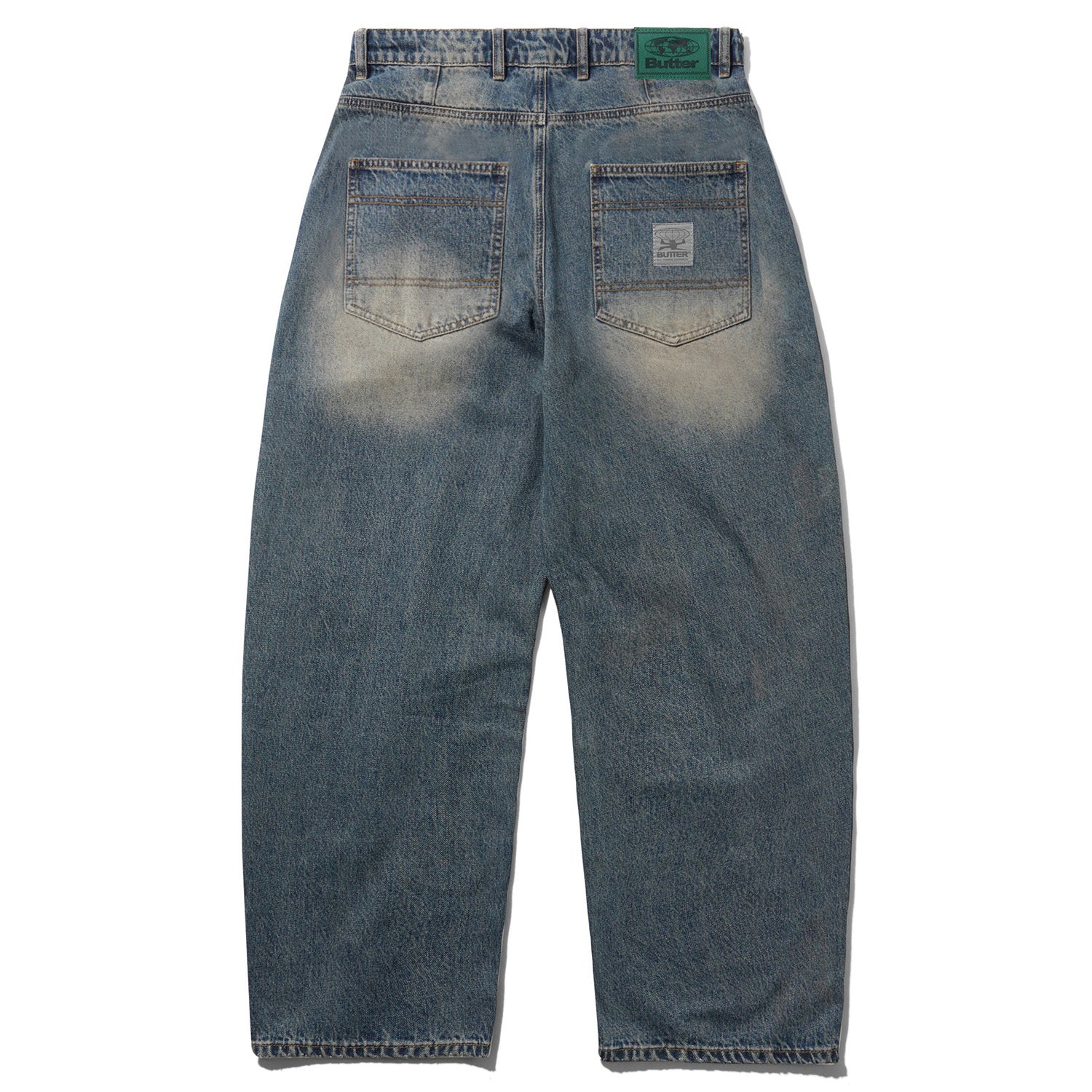 Butter Goods Wide Cut Denim Jeans Dirty Wash Indigo