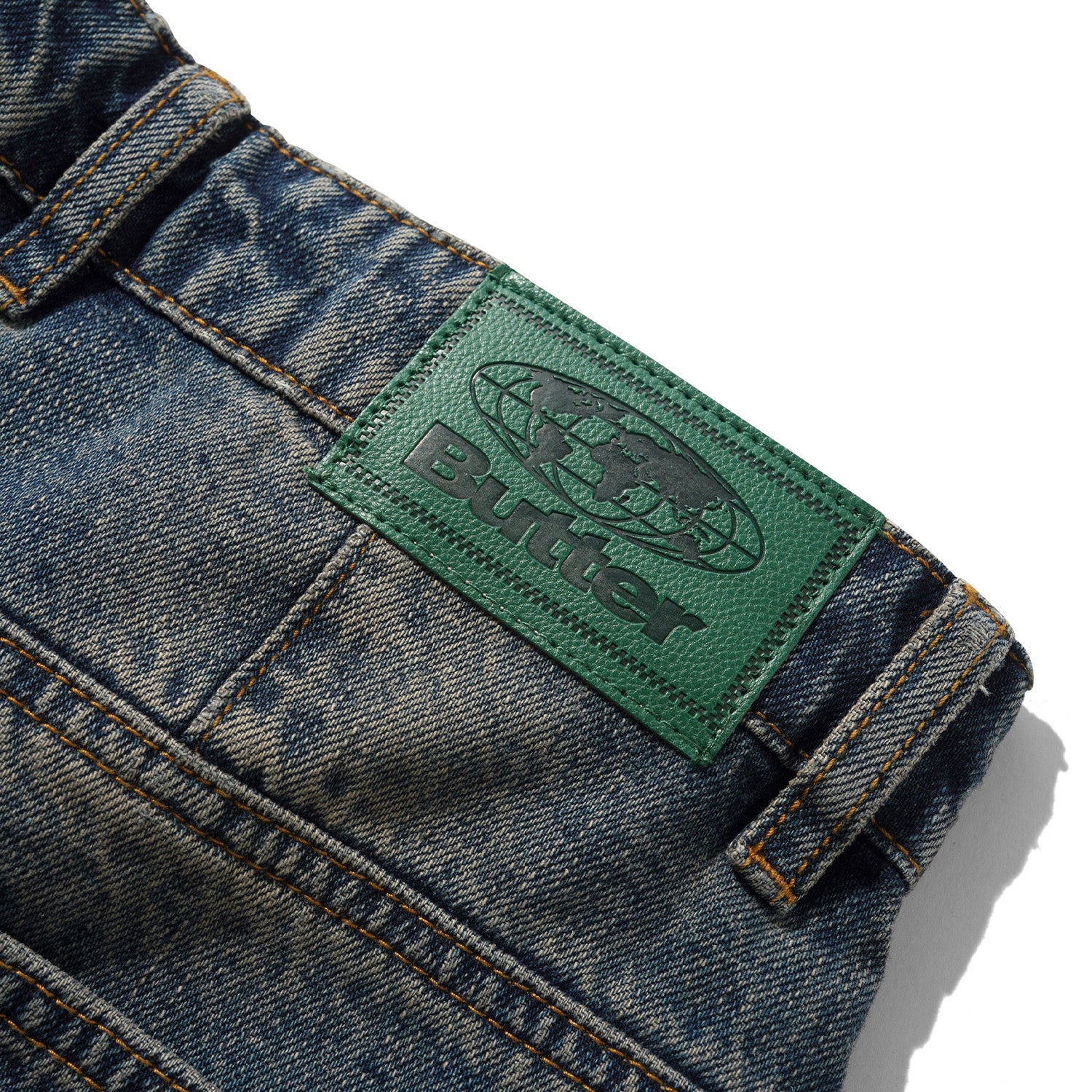 Butter Goods Wide Cut Denim Jeans Dirty Wash Indigo