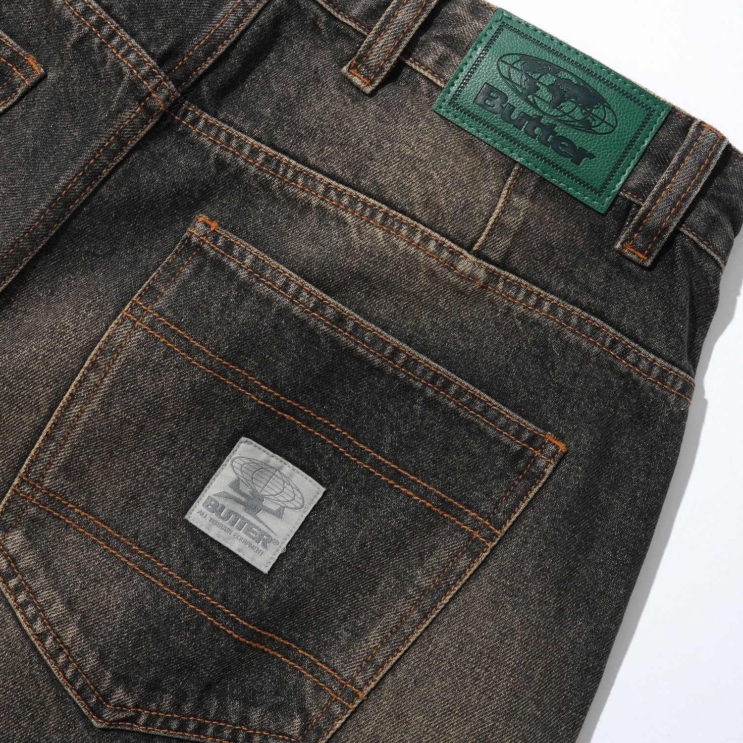 Butter Goods Wide Cut Denim Jeans Faded Brown Wash