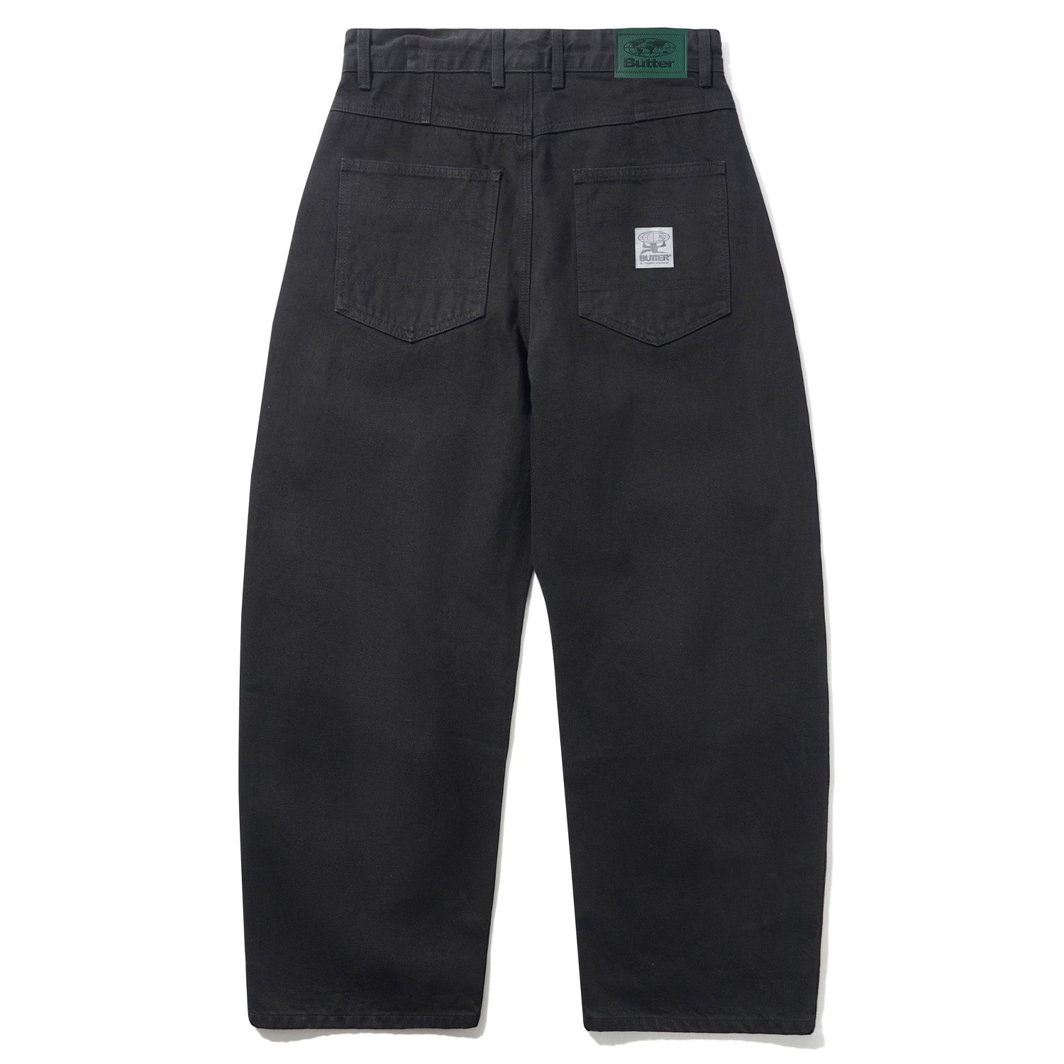 Butter Goods Wide Cut Denim Jeans Flat Black Selvedge