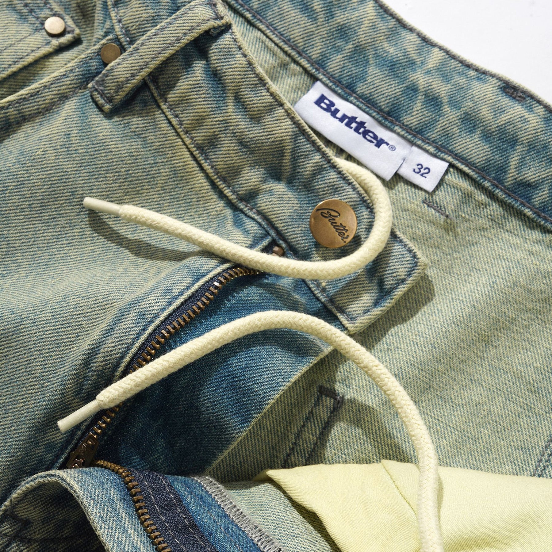 Butter Goods Wide Cut Denim Jeans Tinted Blue Wash