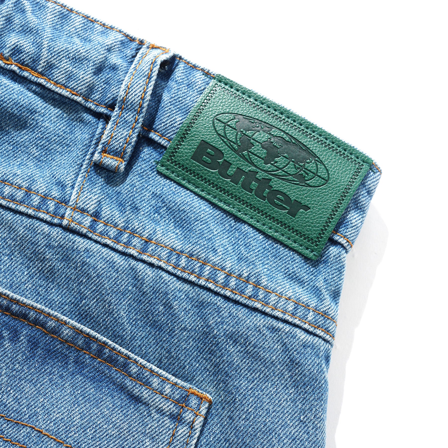 Butter Goods Wide Cut Denim Jeans Worn Indigo - Orchard Skateshop