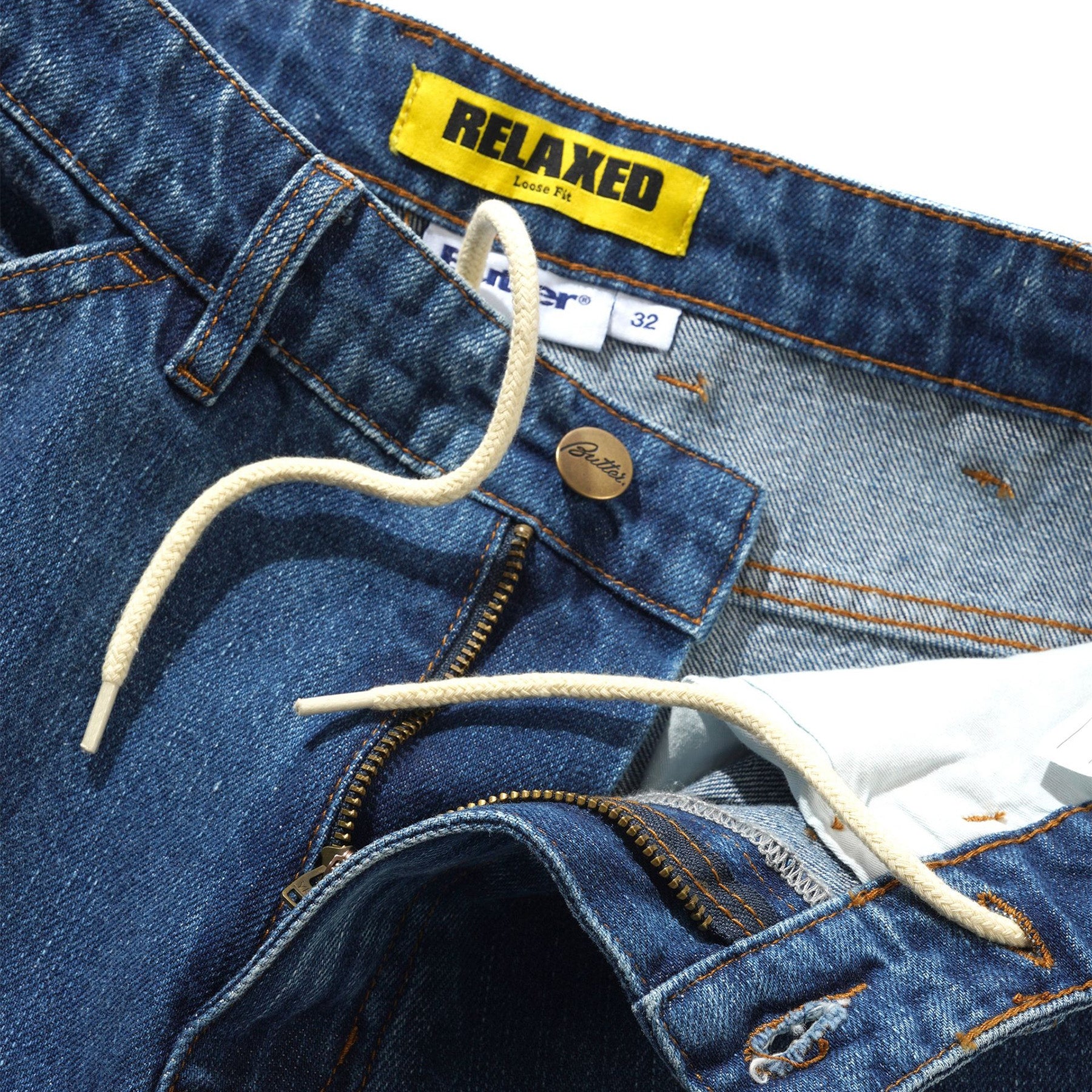 Butter Goods Witness Denim Jeans Mid Indigo Slub