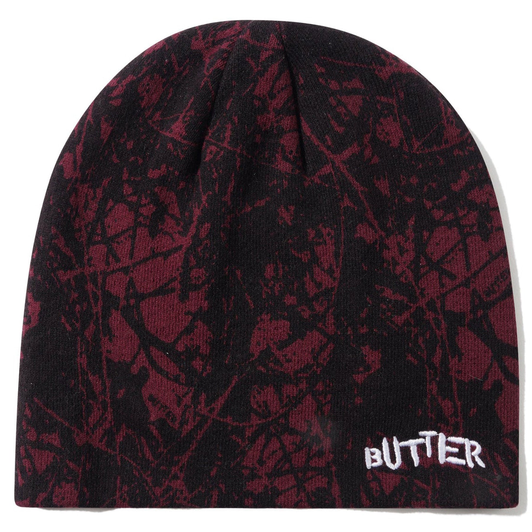 Butter Goods Woods Camo Skully Beanie Rust