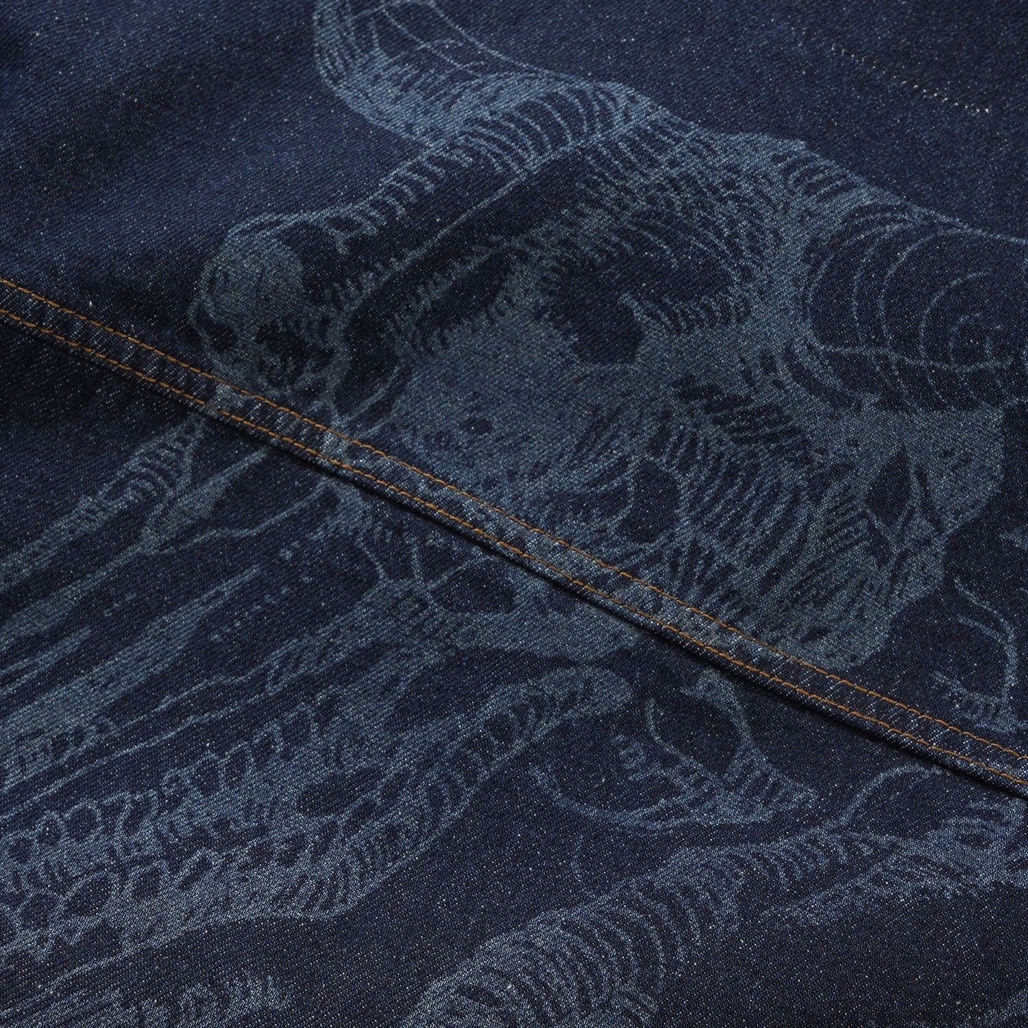 Butter Goods x Daniel Johnston Bull Selvedge Denim Jacket Raw Indigo