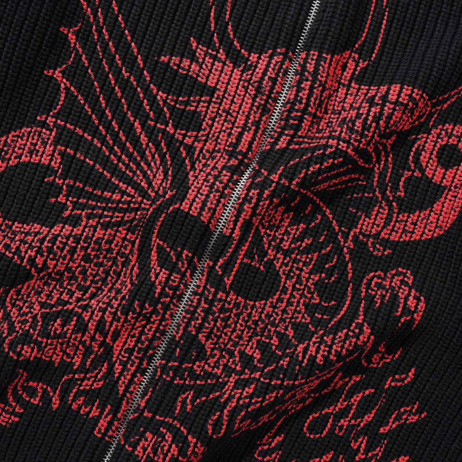Butter Goods x Daniel Johnston Dragon Knit Zip-Up Sweater Black