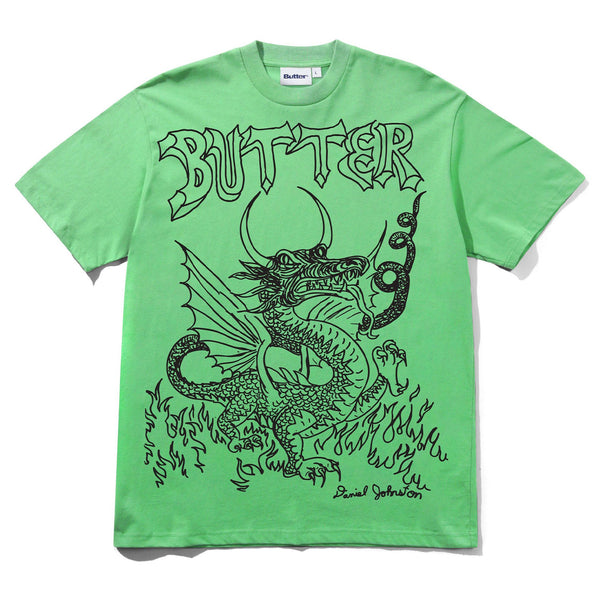 Butter Goods x Daniel Johnston Dragon Tee Lime - Orchard Skateshop